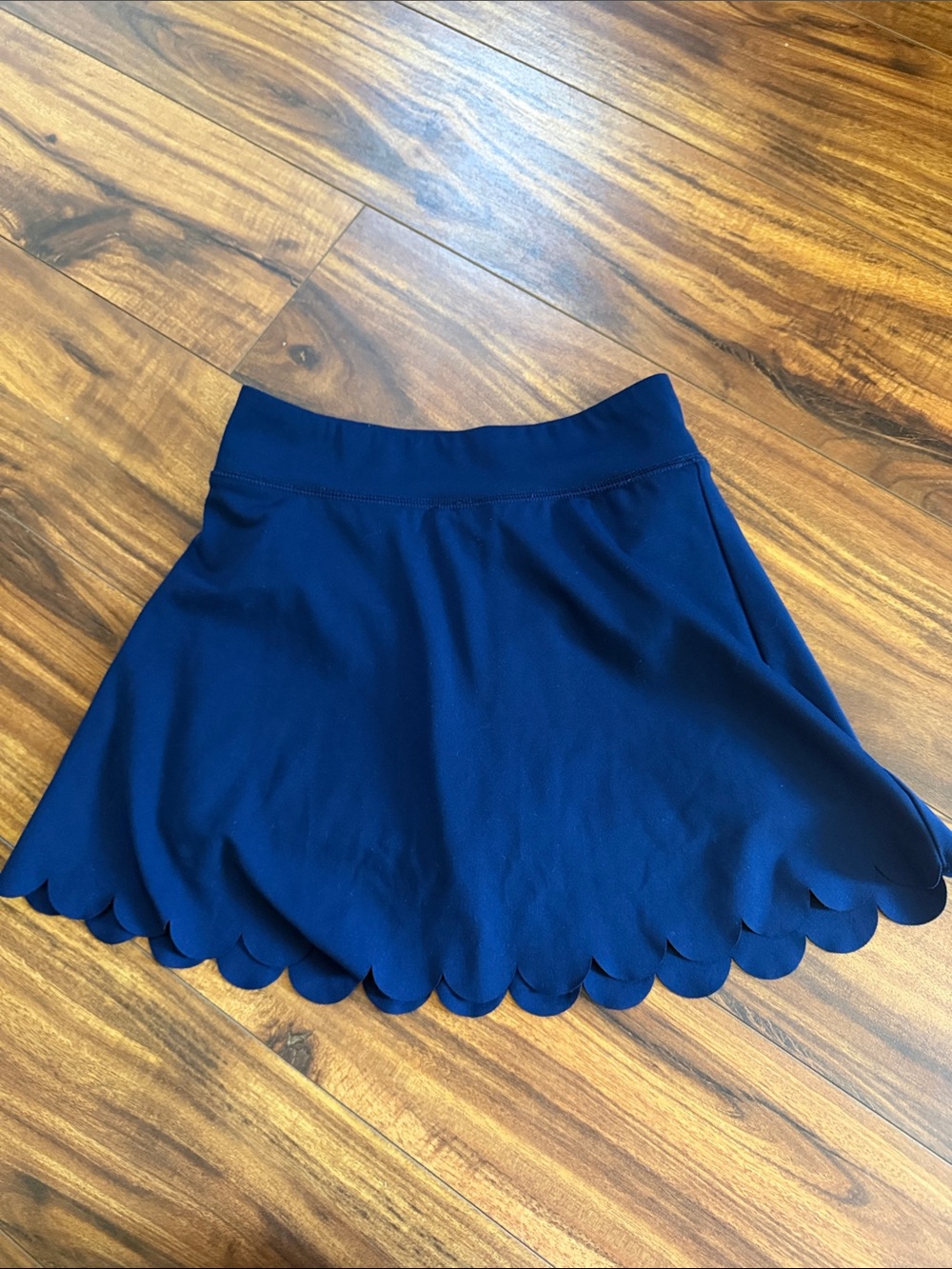 Crewcuts Navy Scalloped Hem Skater Skirt
